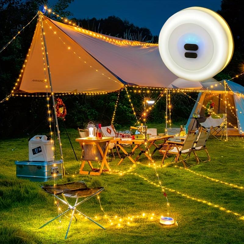 33 ft Rechargeable LED String Lights with 100 Bulbs – 8 Modes, Waterproof for Outdoor, Camping, Patio & Garden Decor | Thomler