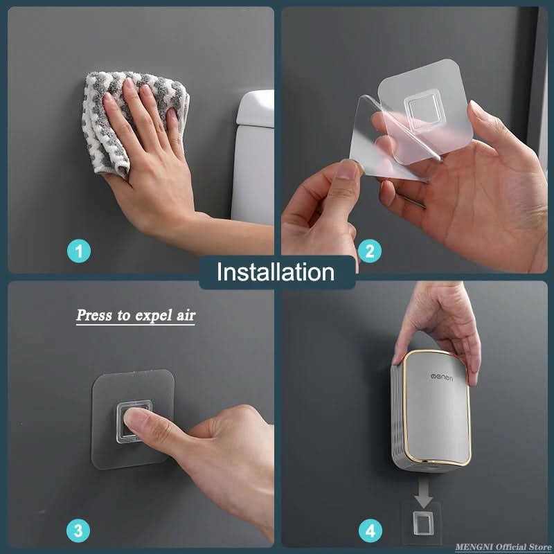Space-Saving Toilet Scrubber with Ventilated Holder – Wall Mount Bathroom Cleaning Tool with Fast-Dry Basin for Home, Apartment, Guest Bath | Thomler
