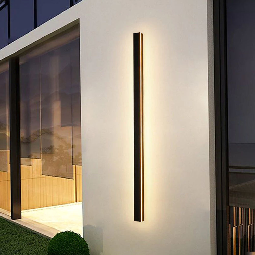 Weatherproof LED Strip Sconce for Patios, Entryways & Porches — IP65 Rated Acrylic Outdoor Fixture in Black | Thomler