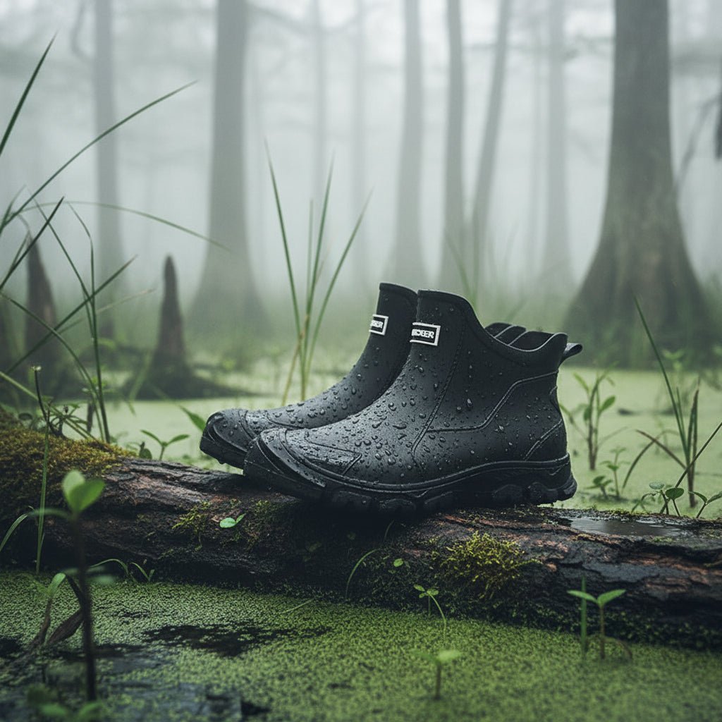Waterproof Ankle Rain Boots with Slip-Resistant Tread for Mud, Camping & Fishing | Thomler