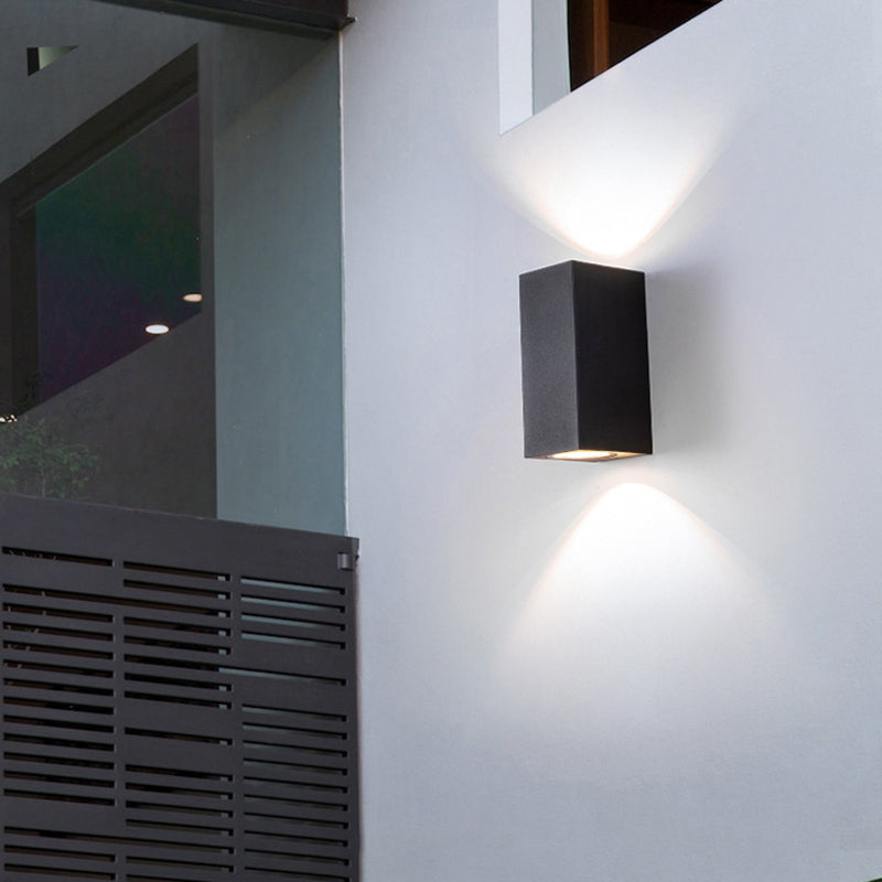 Modern Geometric Exterior Sconce with Clear Lens, Matte Finish for Patio & Entryway Lighting | Thomler