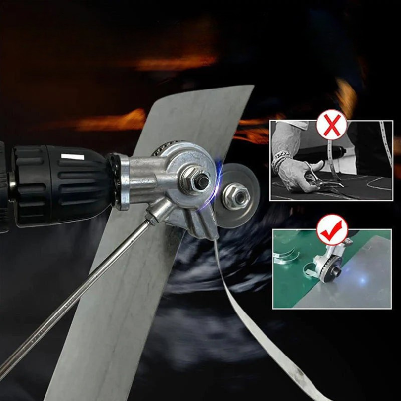 Metal Cutting Drill Attachment – Precision Shear Tool for Sheet Metal & Aluminum – Fits Most Power Drills | Thomler