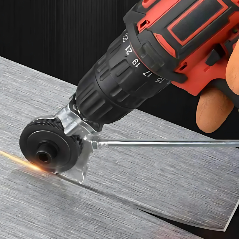 Metal Cutting Drill Attachment – Precision Shear Tool for Sheet Metal & Aluminum – Fits Most Power Drills | Thomler