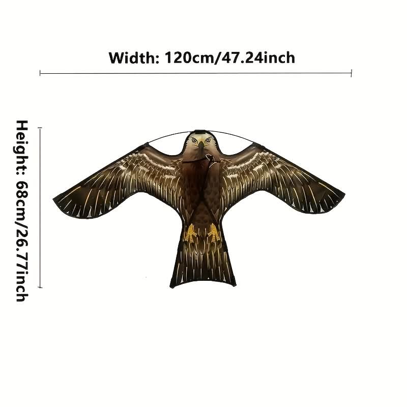 Raptor Decoy Kite for Garden Crop Protection – Lifelike Predator Bird Deterrent for Farms, Orchards & Fields – Wind-Powered Scarecrow | Thomler