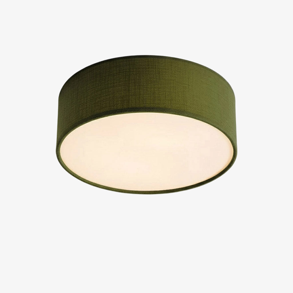Fabric Flush Mount Drum Shade Ceiling Light for Bedroom & Living Room – Hardwire Installation | Thomler