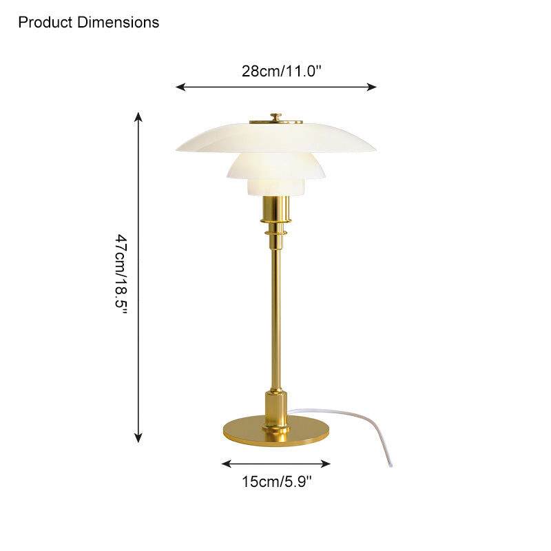 Table Lamp Glass 19 in Desk Bedroom Study 5W Warm Cool White Light | Thomler