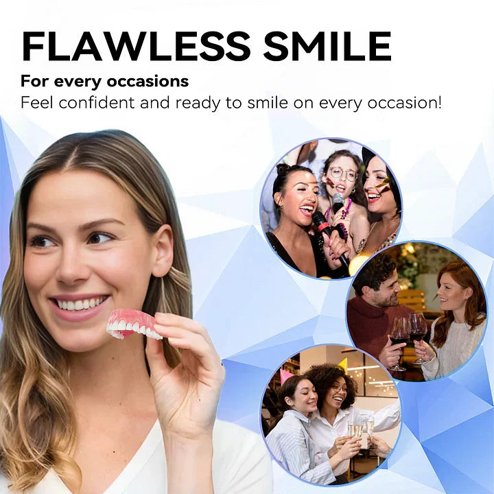 Removable Cosmetic Teeth Veneers for Adults – Instant Smile Enhancer with Silicone Liner, Reusable Snap-On Dental Cover for Natural Look | Thomler