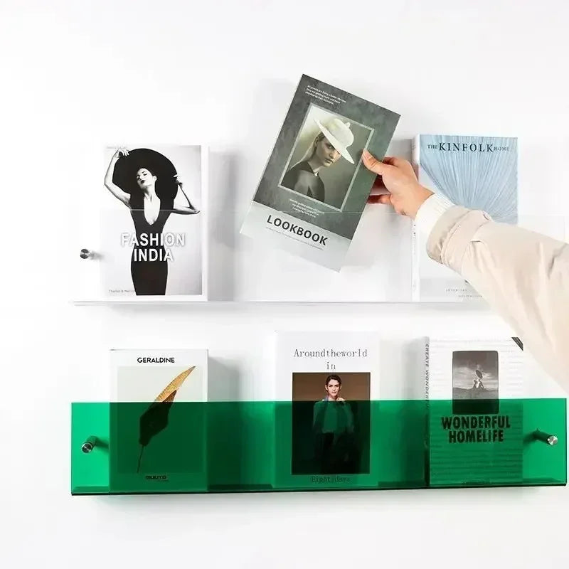Wall Shelf PVC 80.0 cm 31.5" Floating Magazine Storage Living Room Office Book Display Rack Organiser | Thomler