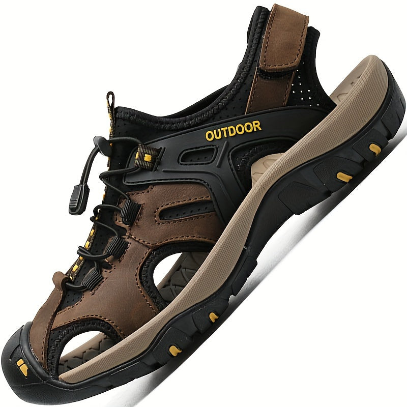Men's Closed-Toe Sport Sandals with Elastic Strap – Breathable Rubber Sole Hiking Sandals for Summer Outdoor Adventures | Thomler