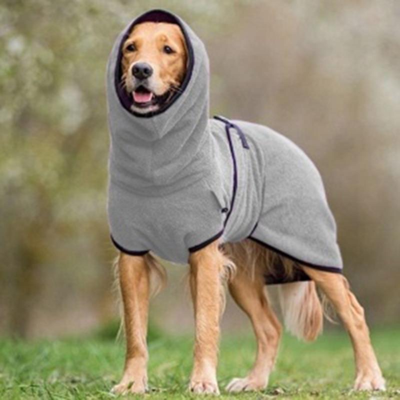 Microfiber Dog Bathrobe with Adjustable Buckle & Neck – Quick-Dry Towel Robe for Cats & Dogs, All Sizes – Machine Washable Pet Drying Coat | Thomler