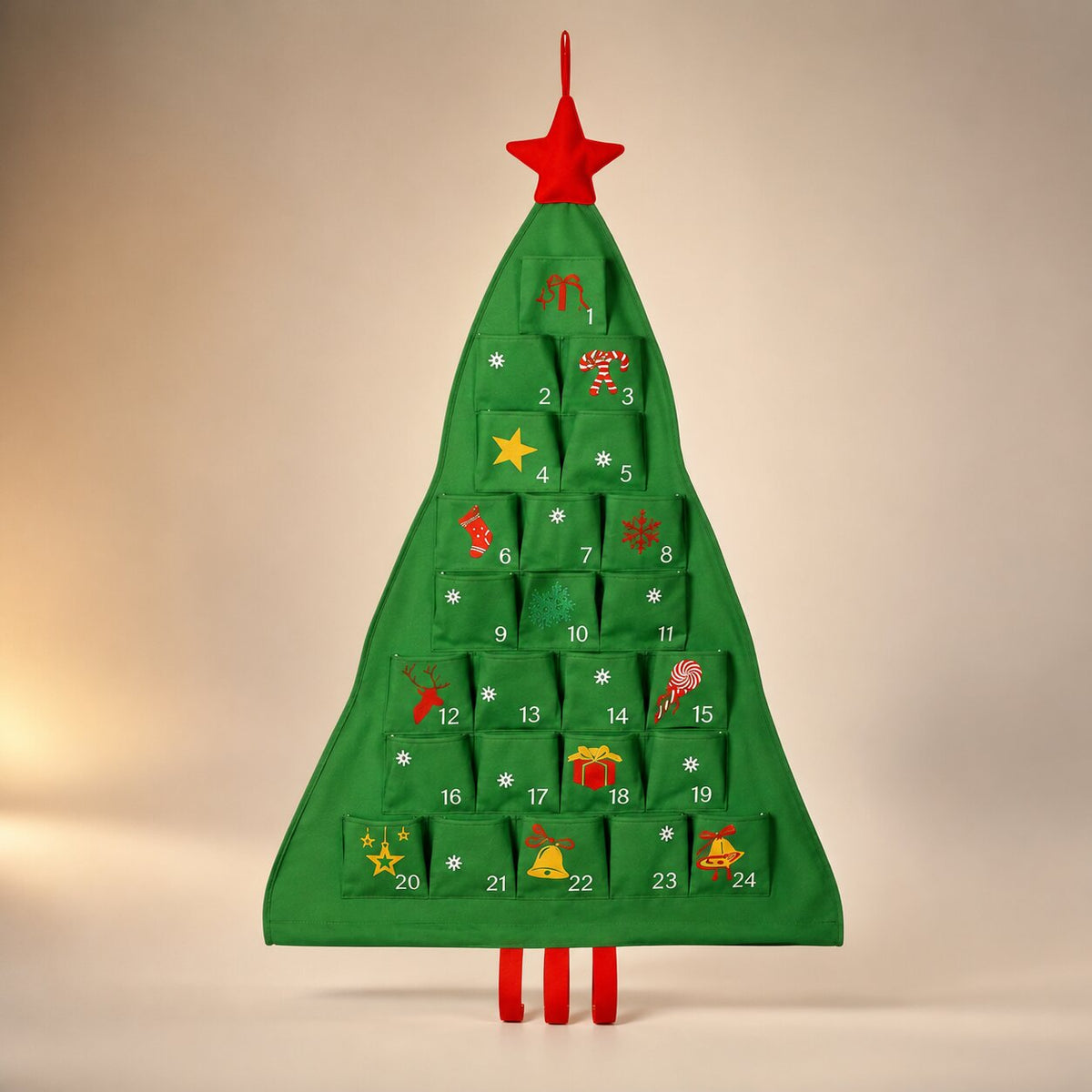 Fill-Your-Own Countdown Calendar with 24 Pockets – Reusable Tree Design for Daily Holiday Surprises, Gifts & Treats | Thomler