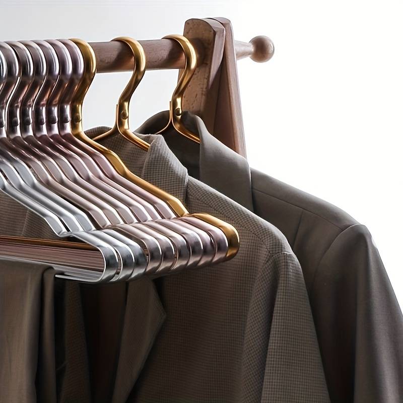 Clothes Hangers Brass Gold Slim Wardrobe Organiser Anti Slip Closet Coat Dress Suit Storage Set | Thomler