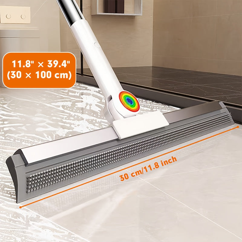 Dual-Action Floor Squeegee with Rubber Edge & Soft Bristles for Pet Hair Removal | Thomler