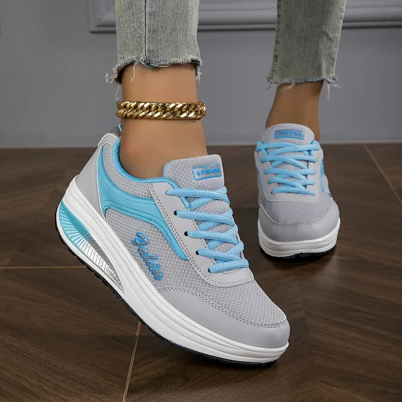 Women's Cushioned Walking Sneakers with Shock-Absorbing Sole – Breathable Mesh Athletic Shoes for All-Day Comfort & Support | Thomler