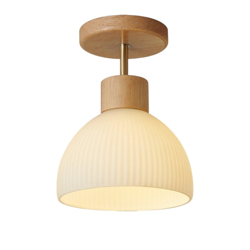 Solid Wood Bell-Shaped Ceiling Light Fixture in Warm White 3000K for Modern Living Room, Bedroom & Entryway | Scandinavian Minimalist | Thomler