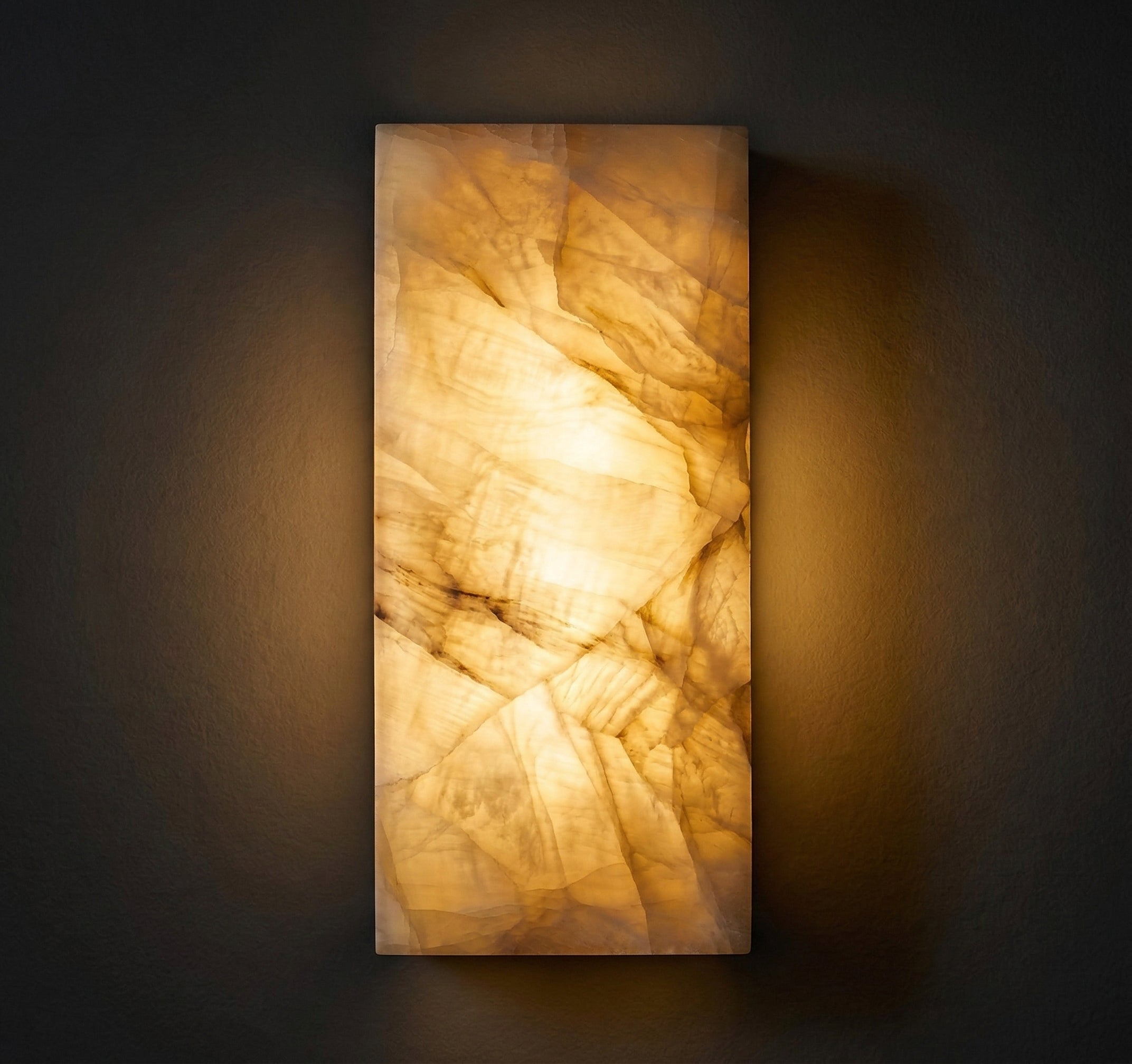 Wall Light Alabaster 17.7 in Brass Warm White Bathroom Hallway Waterproof Sconce Indoor Outdoor Lighting Fixture | Thomler