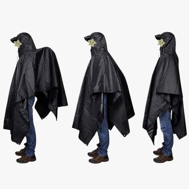 Packable Rain Poncho for Hiking, Camping & Emergency Outdoor Use - Lightweight Waterproof Cover with Hood - Fits Over Backpacks - One Size | Thomler