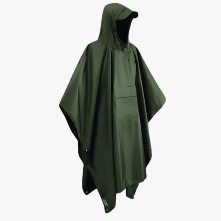 Packable Rain Poncho for Hiking, Camping & Emergency Outdoor Use - Lightweight Waterproof Cover with Hood - Fits Over Backpacks - One Size | Thomler