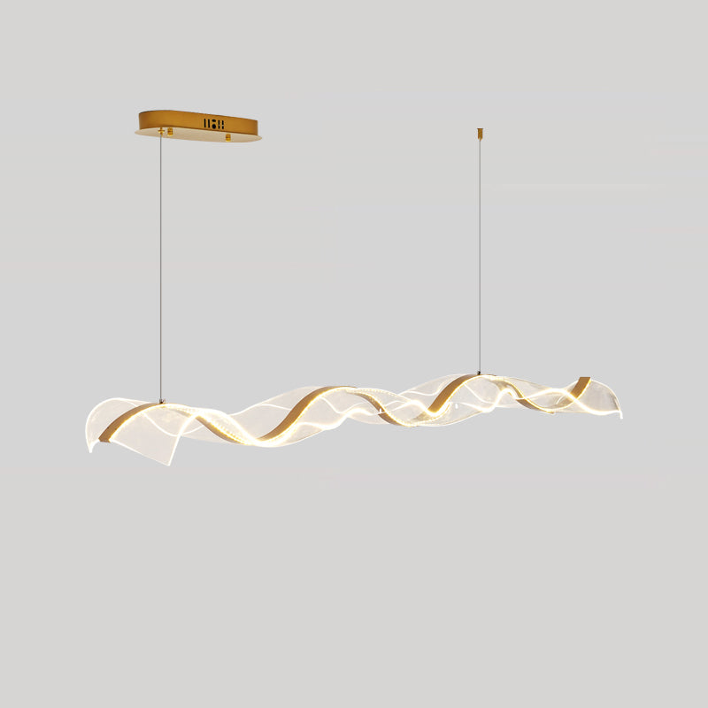 Chandelier Acrylic Integrated LED 39.4 in Adjustable Indoor Ceiling Light Linear Modern Hanging Lamp | Thomler