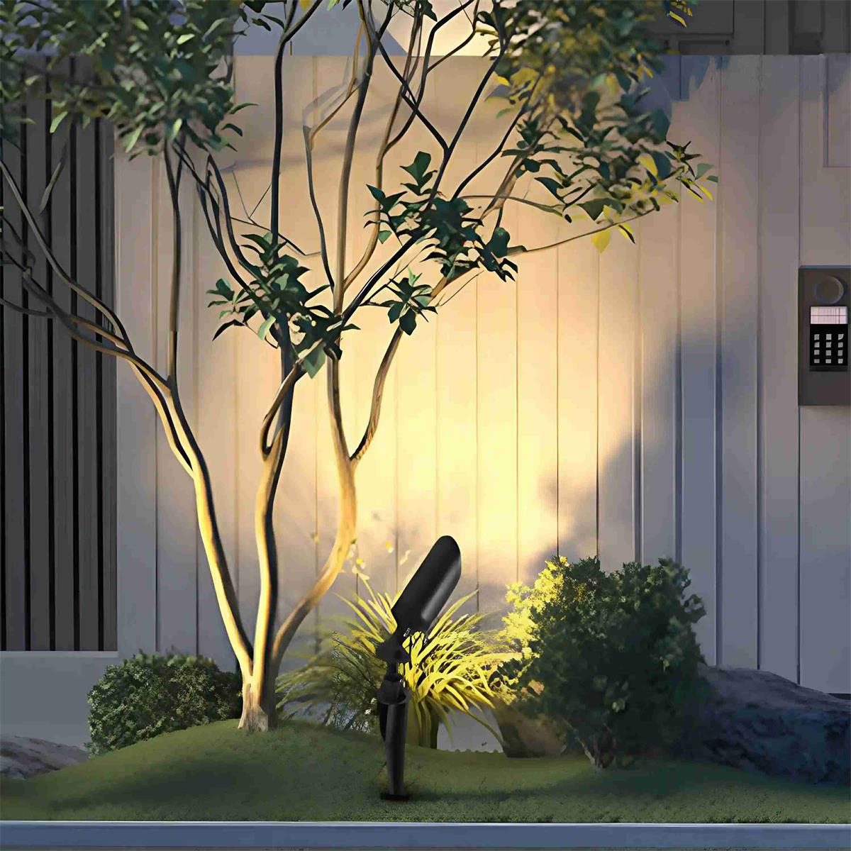 Garden Spotlight Aluminium 6.0 cm Black Outdoor Path Patio LED Landscape Light IP65 Waterproof Solar Wired | Thomler