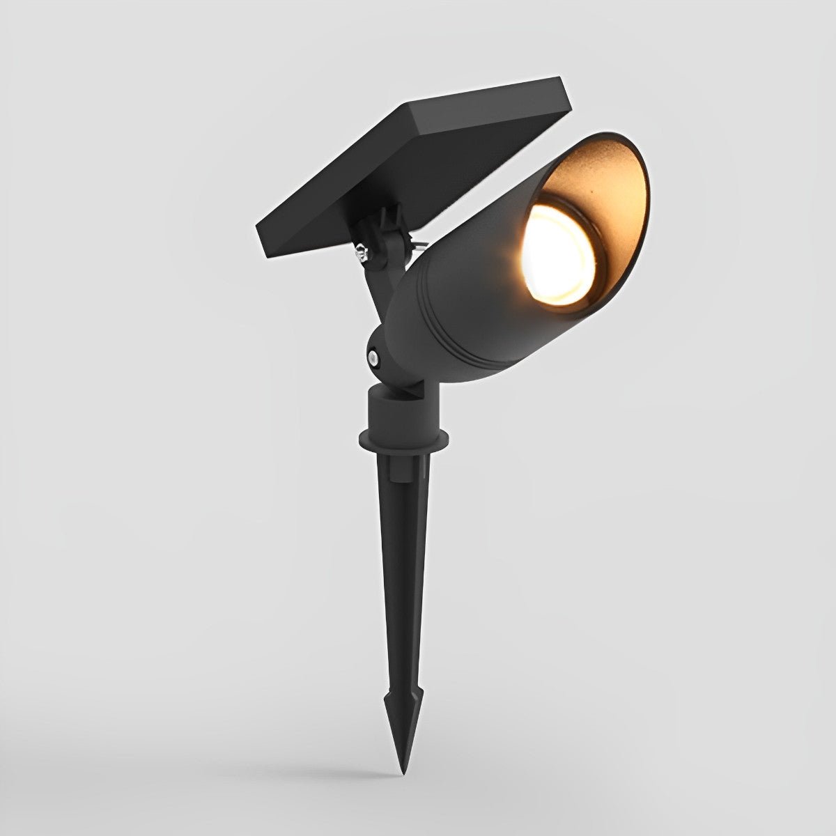 Garden Spotlight Aluminium 6.0 cm Black Outdoor Path Patio LED Landscape Light IP65 Waterproof Solar Wired | Thomler