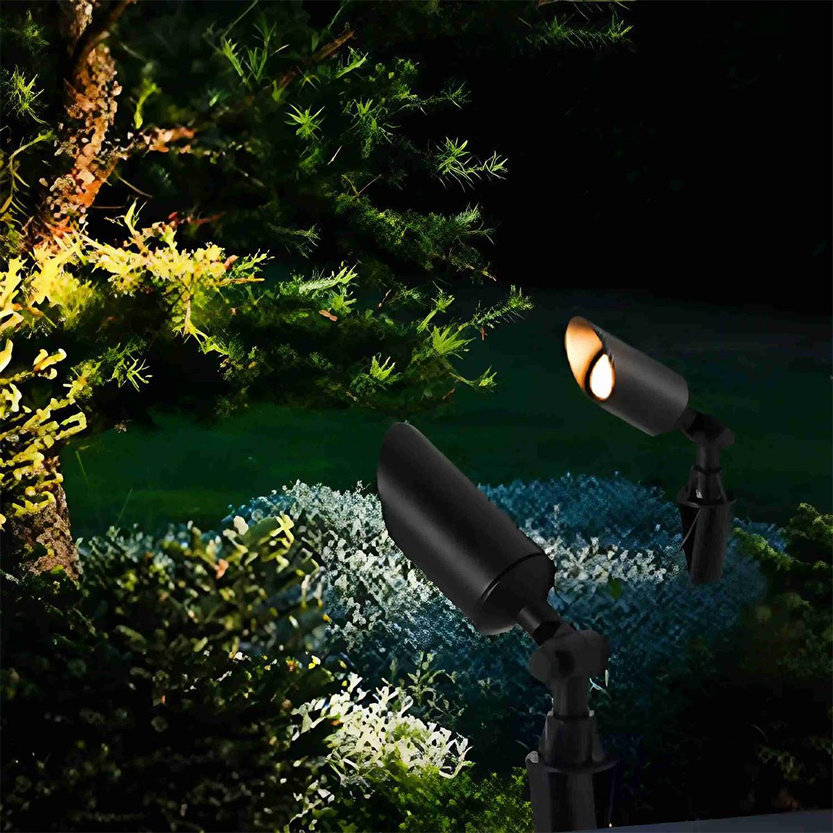 Garden Spotlight Aluminium 6.0 cm Black Outdoor Path Patio LED Landscape Light IP65 Waterproof Solar Wired | Thomler