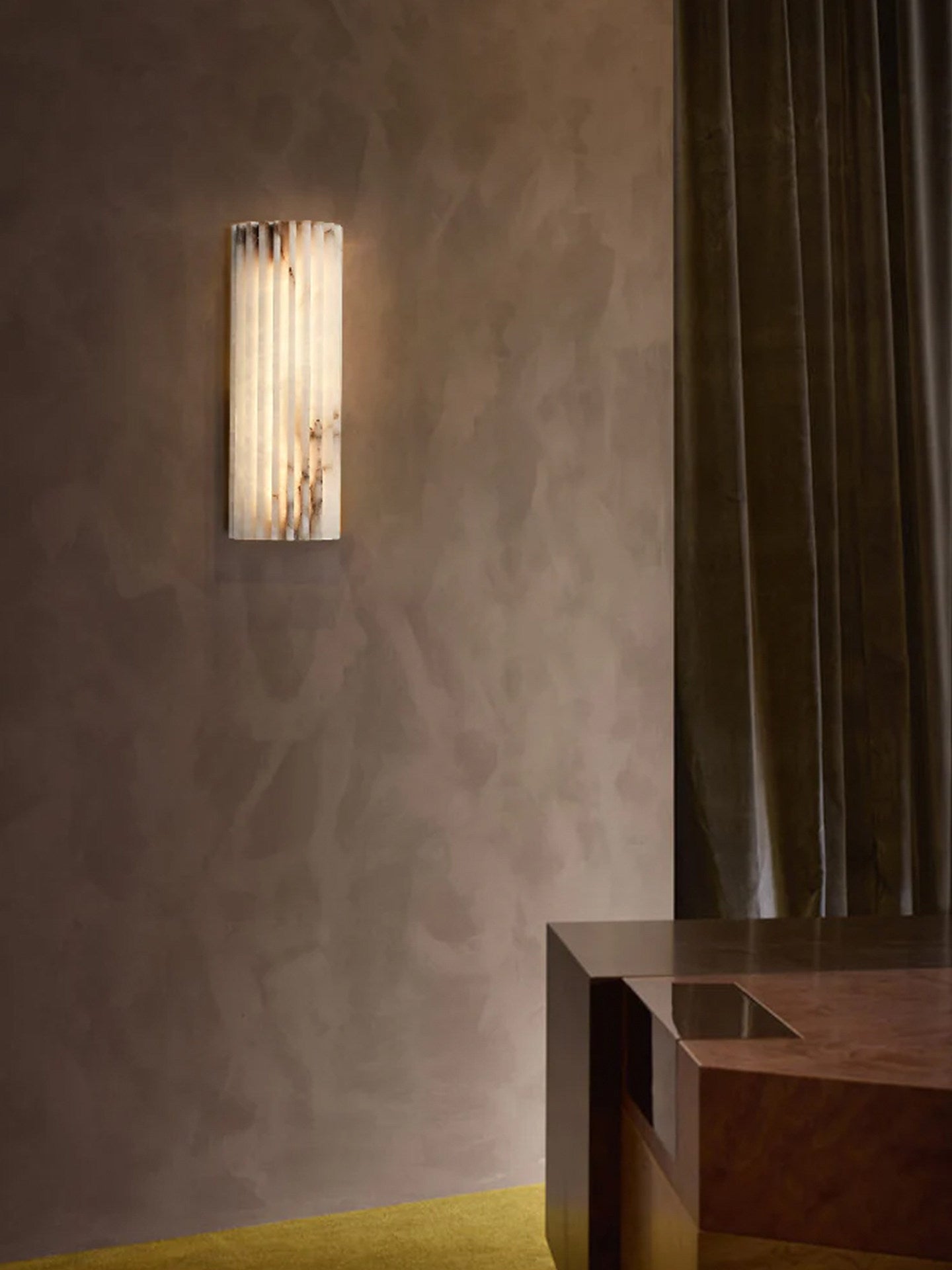 Alabaster Wall Light 11.8 in Integrated LED Indoor Ribbed Sconce Bedroom Hallway Ambient Lighting Fixture | Thomler