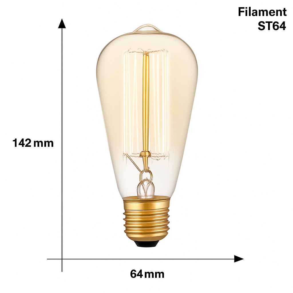 Light Bulb Glass Edison E27 40W Warm White Vintage Pendant Ambient Lighting Decorative Filament Lamp | Thomler