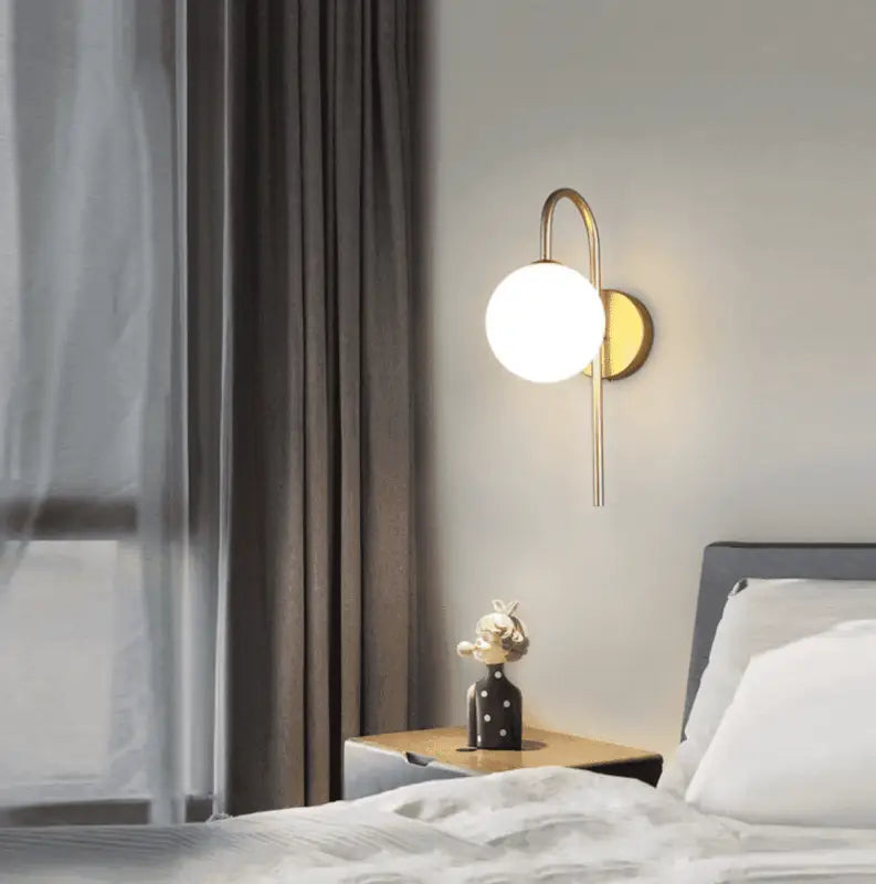 Wall Lamp Glass Globe 58.0 cm Adjustable Gold Bedroom Living Room Industrial Ambient Lighting E27 Sconce | Thomler