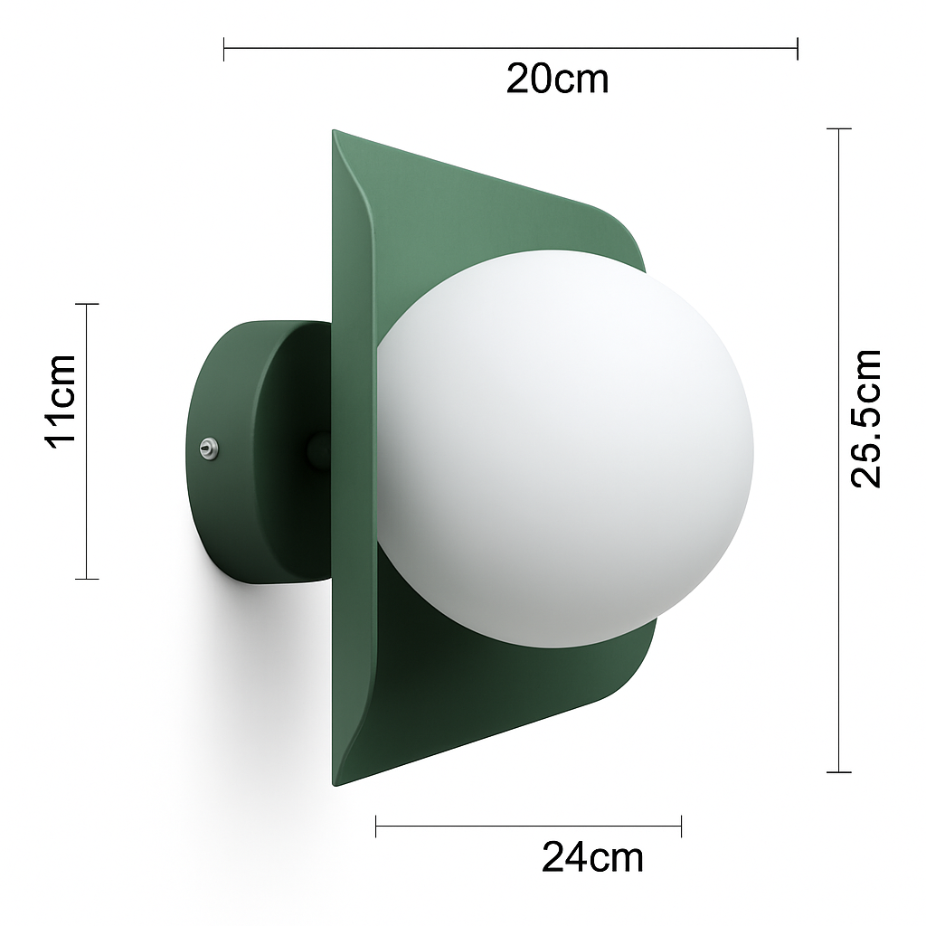Wall Lamp Metal 25.5 cm White Globe Bedroom Hallway Geometric Hexagon LED E27 Modern Ambient Wall Light | Thomler