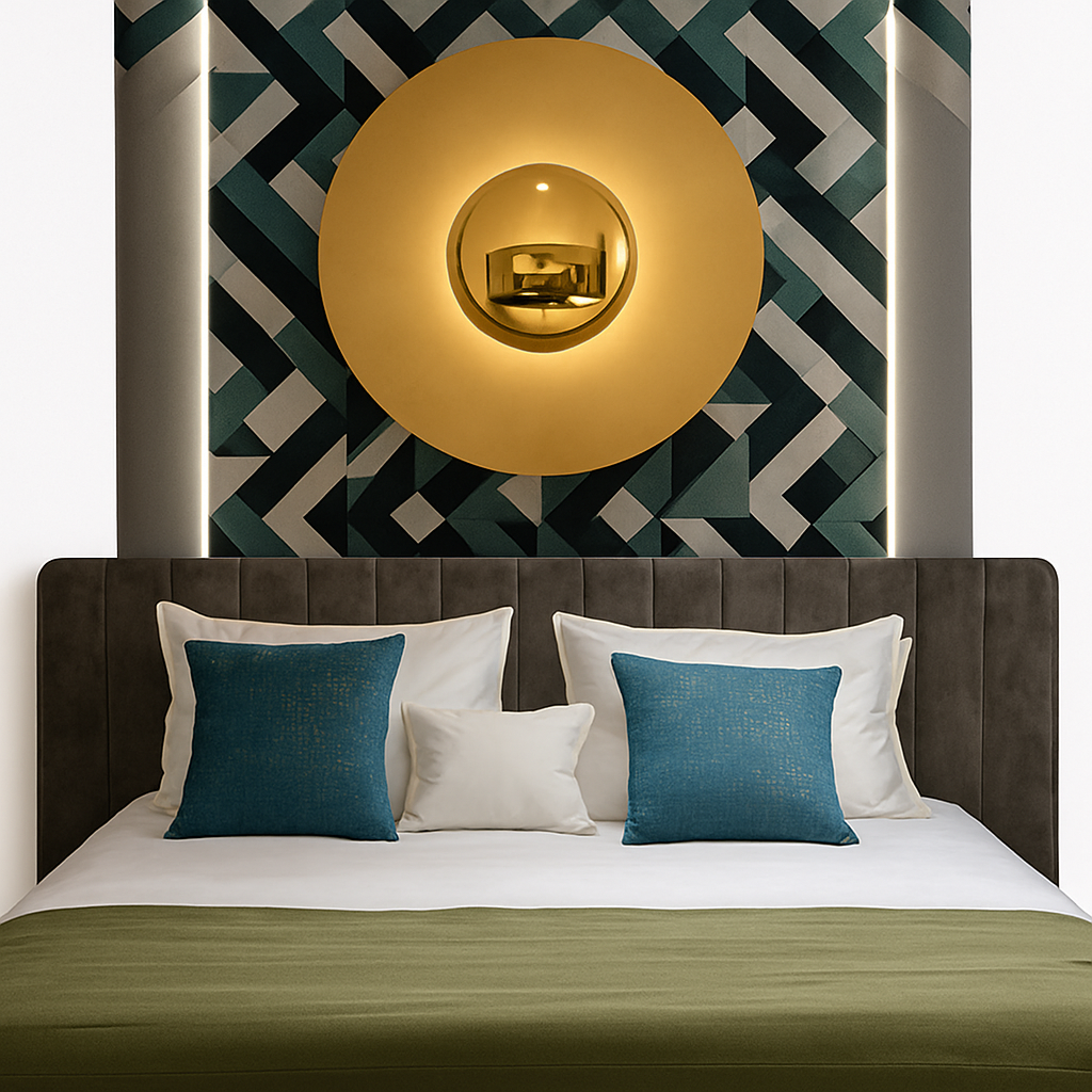 Uplight Metal Disc Wall Sconce Modern Round Circle LED Wall Lamp Painted Finish for Bedroom Living Room Entryway Dining Room | Thomler