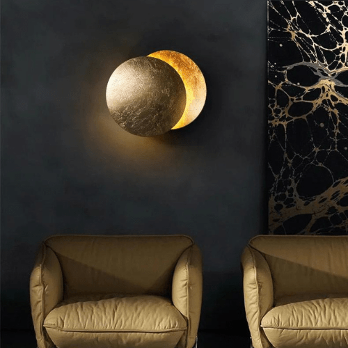 Wandlamp Zonsverduistering Draaibaar Metaal Goud Art Deco LED | Sansoti