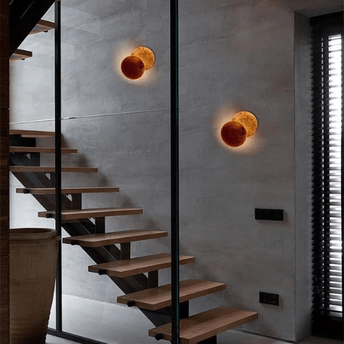 Wandlamp Zonsverduistering Draaibaar Metaal Goud Art Deco LED | Sansoti