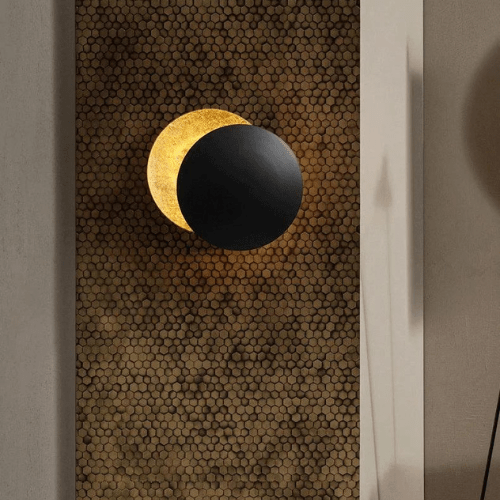 Wandlamp Zonsverduistering Draaibaar Metaal Goud Art Deco LED | Sansoti