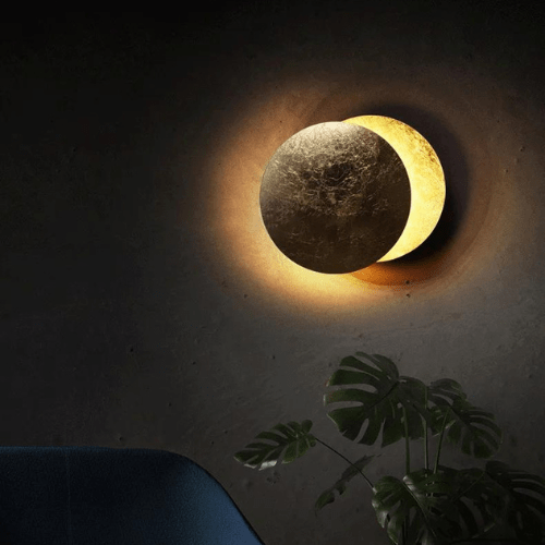 Wandlamp Zonsverduistering Draaibaar Metaal Goud Art Deco LED | Sansoti