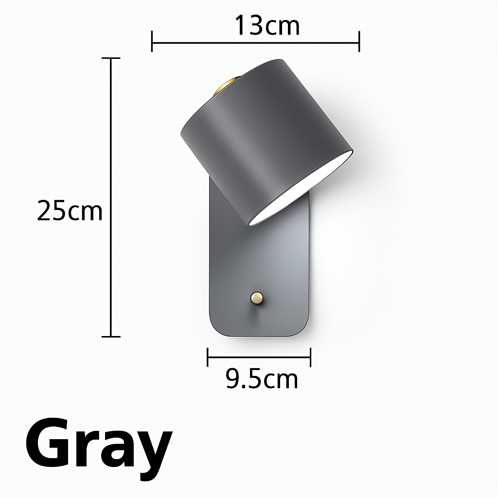 Wall Lamp Metal E27 Up Down Light Bedroom Hallway Reading Sconce Touch Switch Nordic Bedside Lighting | Thomler