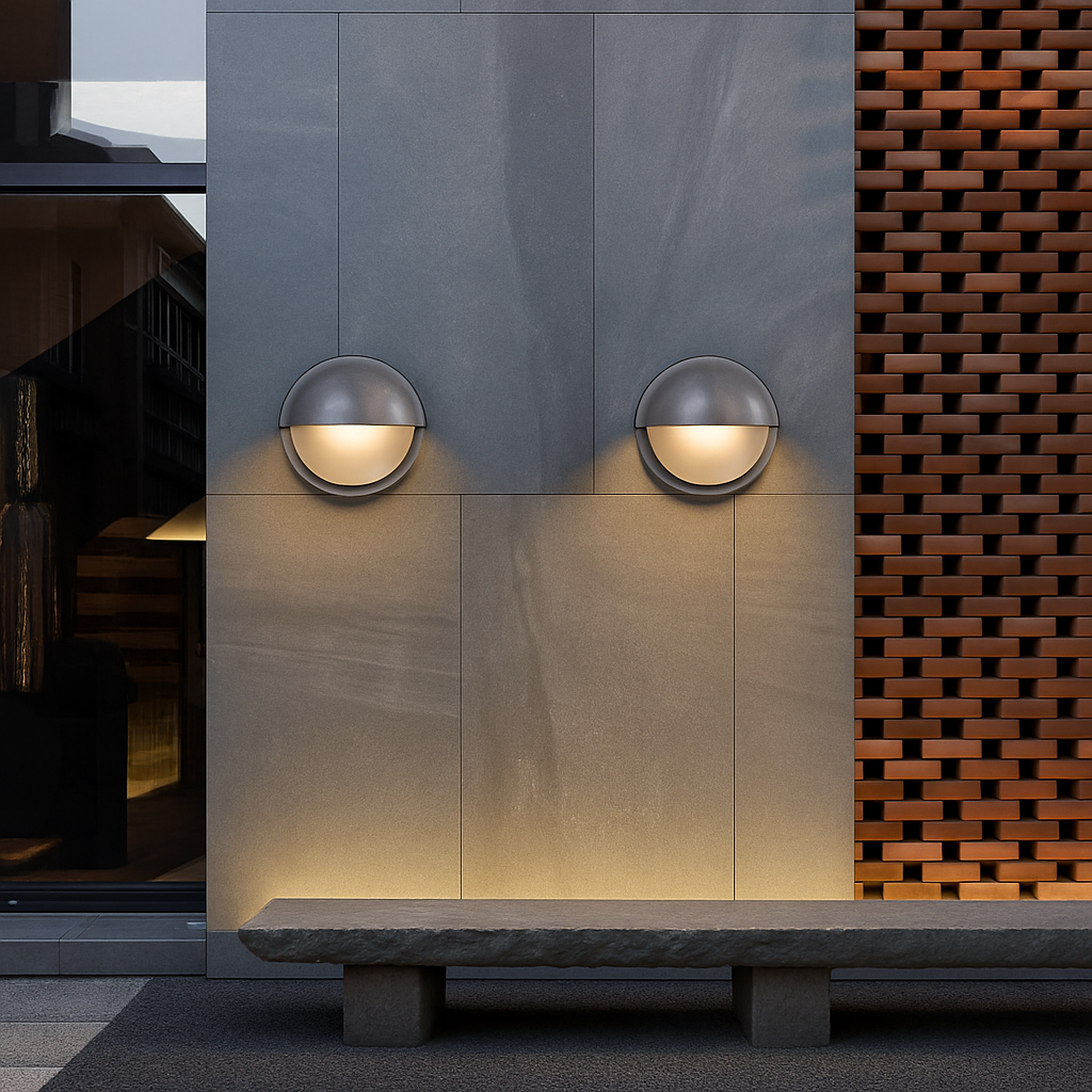 Wall Lamp Aluminium Frosted Glass E27 12W Silver Outdoor Garden Facade Waterproof Industrial Lighting | Thomler