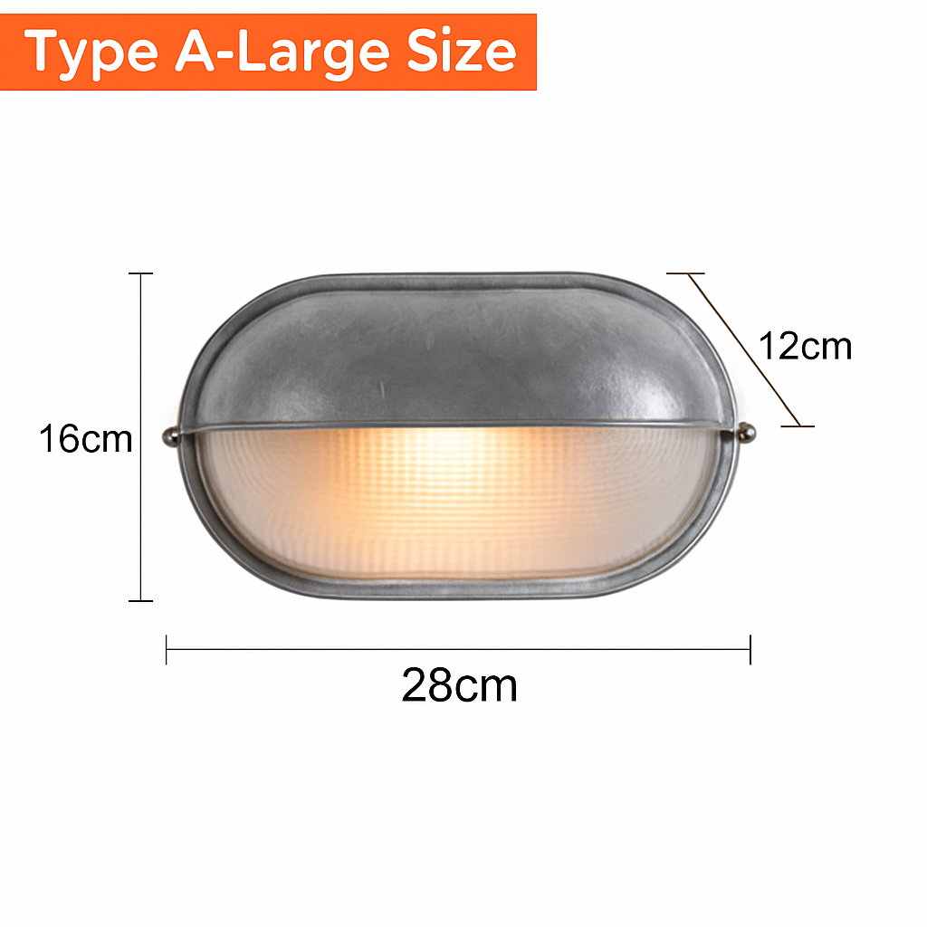 Wall Lamp Aluminium Frosted Glass E27 12W Silver Outdoor Garden Facade Waterproof Industrial Lighting | Thomler