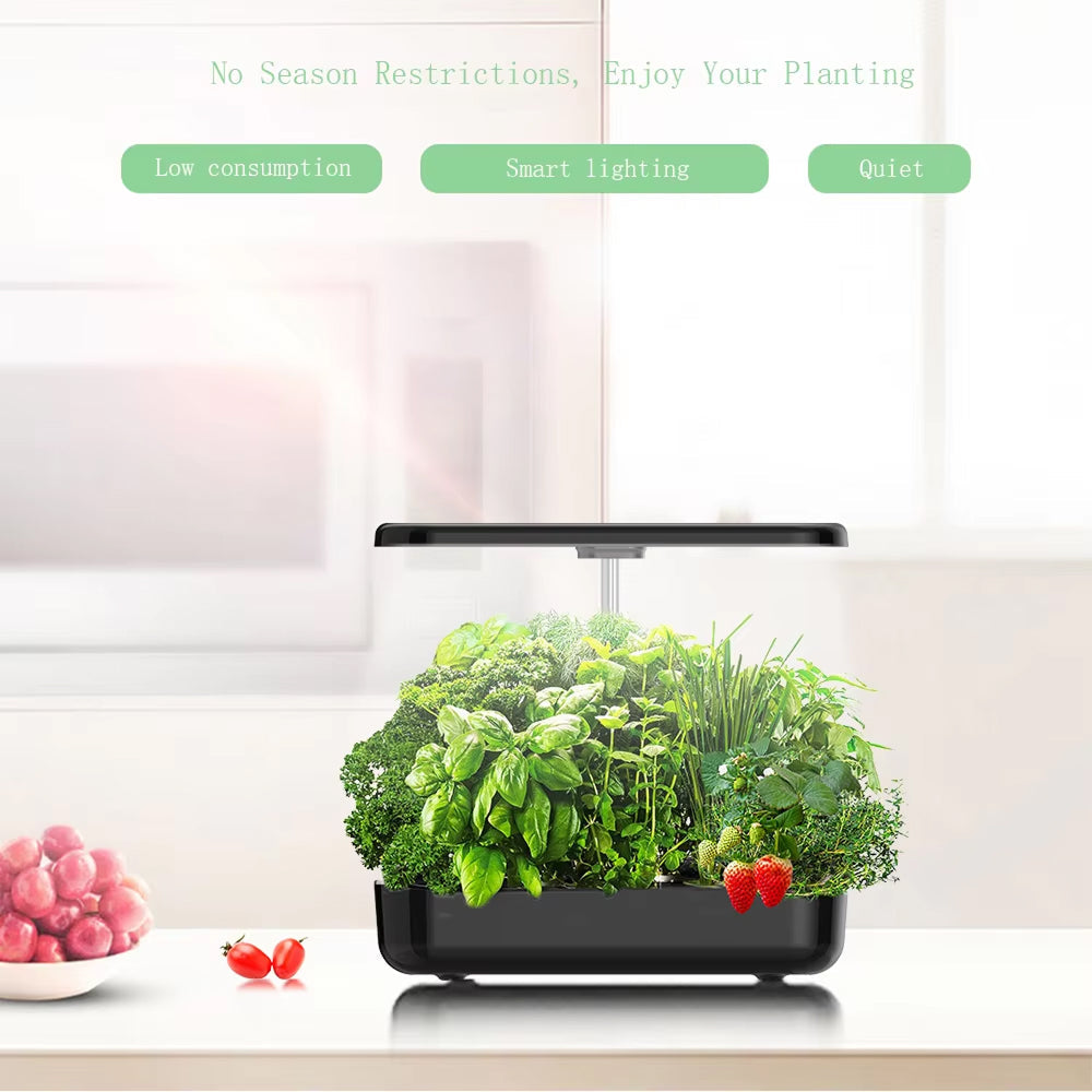 12-Pod Hydroponic Growing System with LED Grow Light for Kitchen Counter Herbs & Vegetables | Thomler