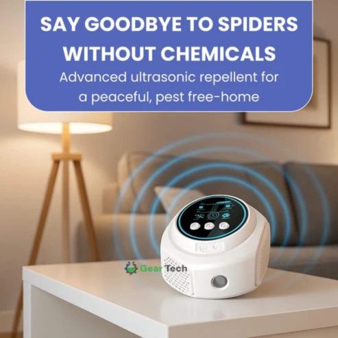 Ultrasonic Spider Repellent Plug-In for Home, Chemical-Free Pest Control Device, Safe for Kids & Pets, 3200 sq ft Coverage | Thomler