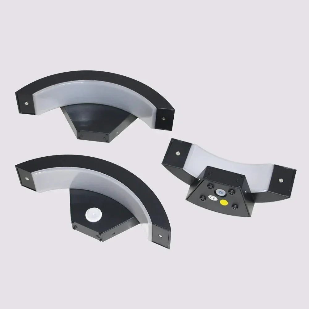 Outdoor Motion Sensor Wall Sconce – Weatherproof LED Security Light with Curved Aluminum Design for Patio, Entryway & Garden Path Lighting | Thomler