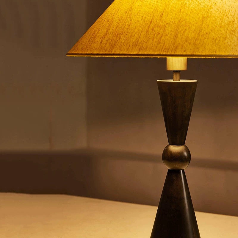 Table Lamp Iron 21.7 in Bronze Linen Shade Bedroom Living Room Decorative Lighting Art Deco Modern Bedside Accent Light | Thomler