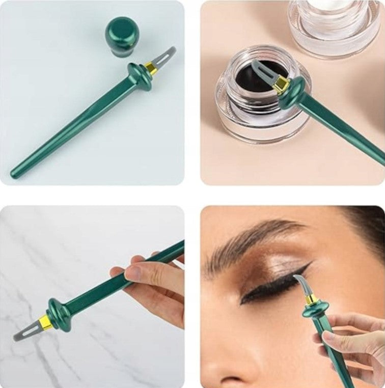Winged Eyeliner Stamp Pen Tool Set Black Brown Cat Eye Makeup Kit Dual-Ended Precision Liner for Everyday Looks Special Events Quick Applica | Thomler
