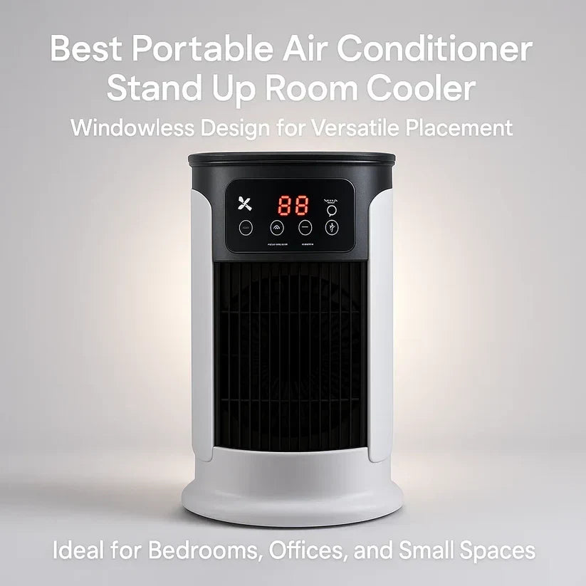 Personal Evaporative Air Cooler with Humidifier 18W Freestanding Fan Tower for Bedroom Dorm Office Desktop Tabletop Rooms | Thomler