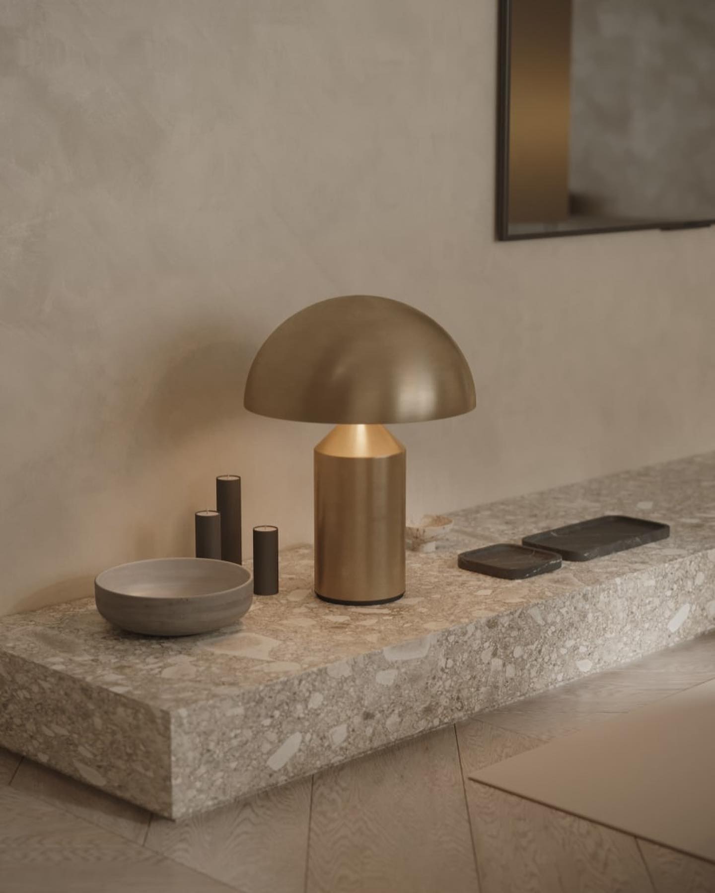 Geometric Table Lamp 13.8 in Metal Modern Bedroom Living Room Ambient Light Sculptural Design | Thomler