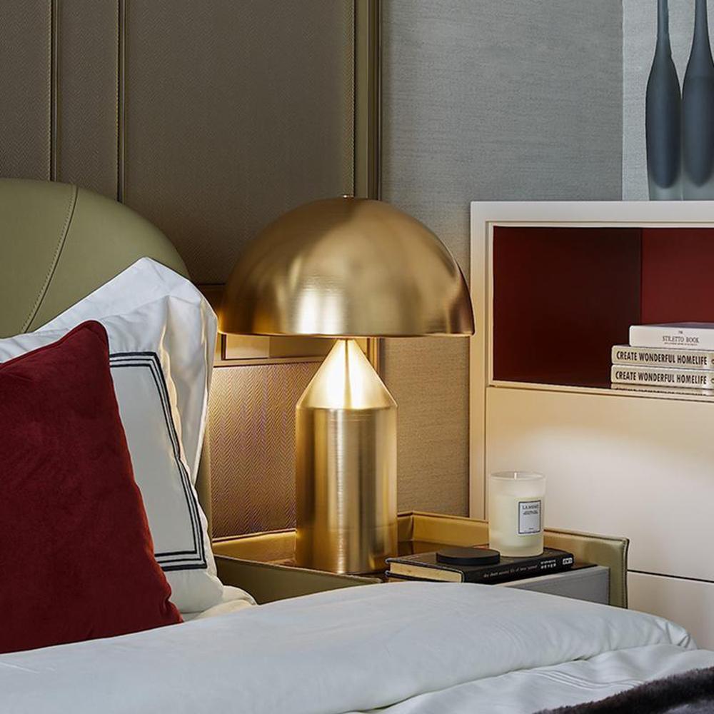 Geometric Table Lamp 13.8 in Metal Modern Bedroom Living Room Ambient Light Sculptural Design | Thomler