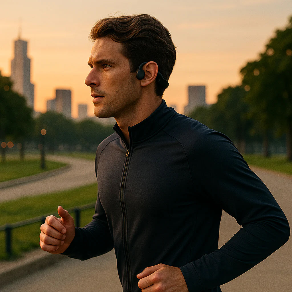 Open-Ear Bone Conduction Wireless Headphones – Lightweight Sport Earphones with 13-Hour Battery, IPX5 Water Resistant for Running, Cycling | Thomler