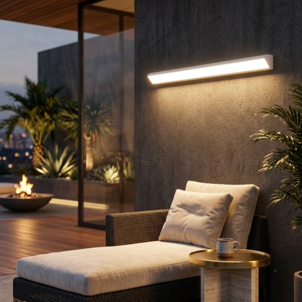 Outdoor LED Wall Sconce Hardwired Waterproof Aluminum Light Fixture for Patio Entry Garden in 4 Lengths Warm Neutral Cold White Black | Thomler