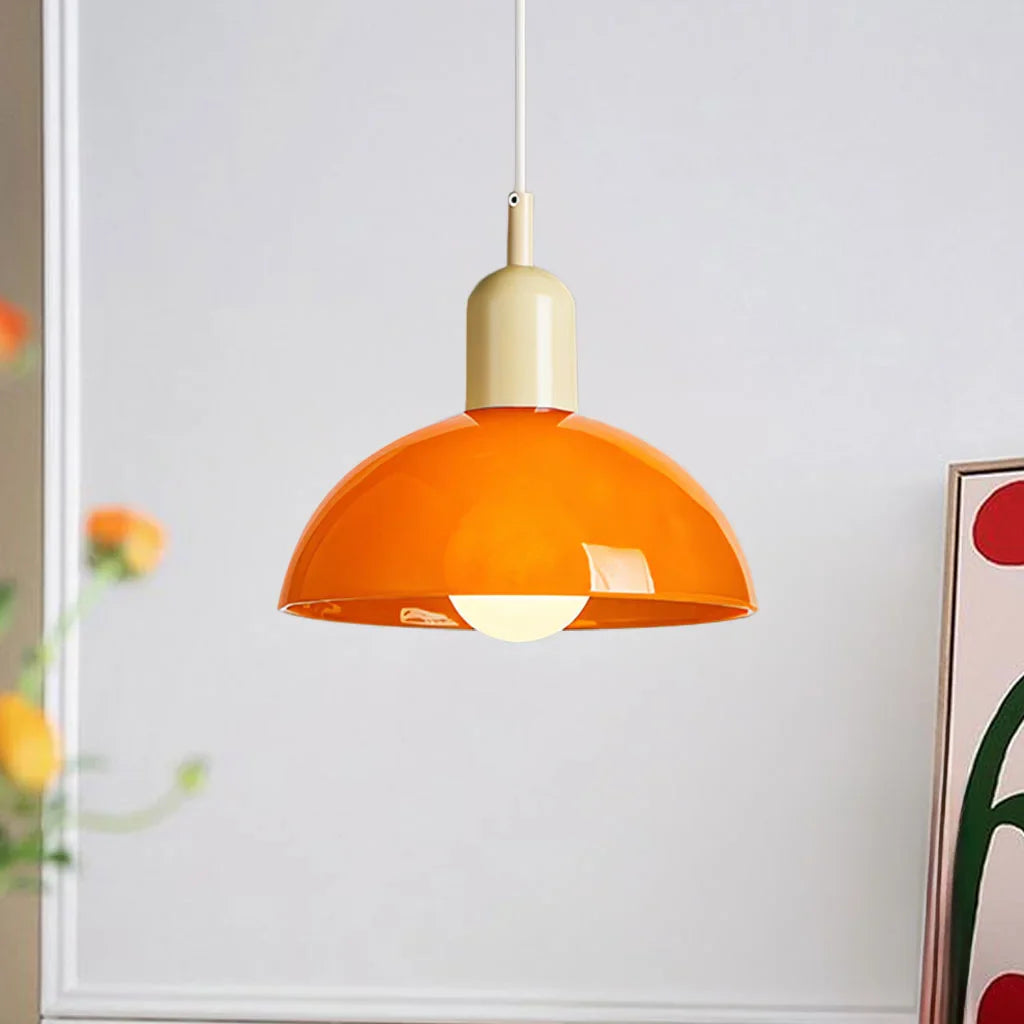 Pendant Light Glass 9.8 in and 11.8 in Colorful Bowl LED Ceiling Lamp for Living Room Dining Room Bedroom Modern Multi-Scene Lighting | Thomler
