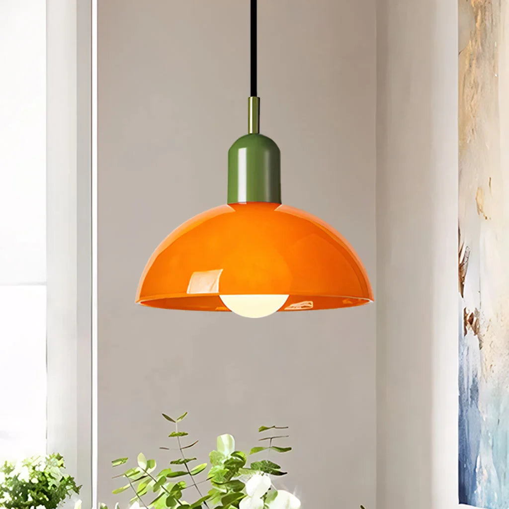 Pendant Light Glass 9.8 in and 11.8 in Colorful Bowl LED Ceiling Lamp for Living Room Dining Room Bedroom Modern Multi-Scene Lighting | Thomler